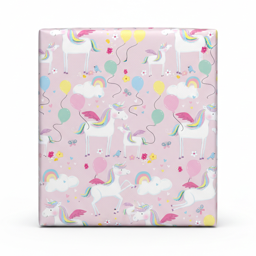 Unicorns & Rainbow Gift Wrapping Paper Roll 3m