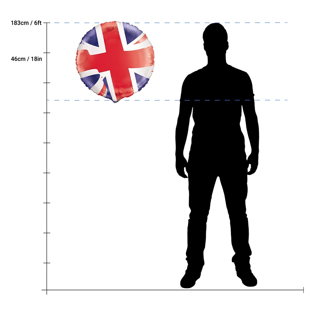 Union Jack Round Foil Helium Balloon 46cm / 18 in Product Gallery Image