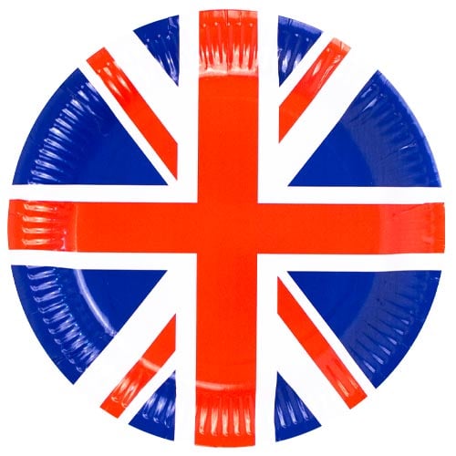 Union Jack Round Paper Plates 23cm - Pack of 10 Bundle Product Image