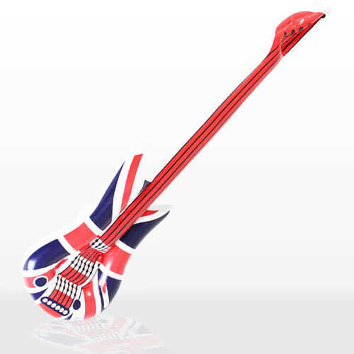 Union Jack Theme Plastic Inflatable Guitar - 39 Inches / 100cm Product Image