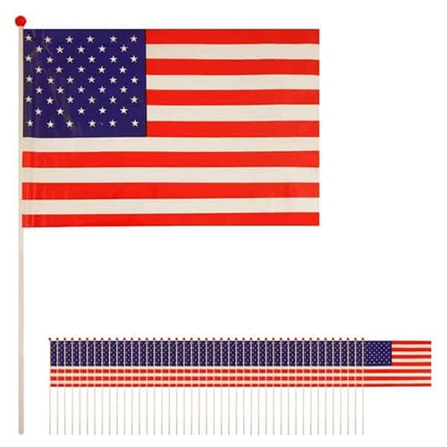 United States Hand-held Waving Flag - 12 x 7 Inches / 30 x 17cm - Pack of 50 Product Image