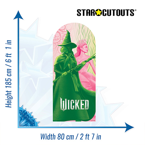 Universal Pictures Wicked Glinda and Elphaba Logo Single Backdrop Cardboard Cutout 185cm Product Gallery Image
