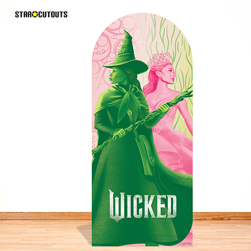 Universal Pictures Wicked Glinda and Elphaba Logo Single Backdrop Cardboard Cutout 185cm Product Gallery Image