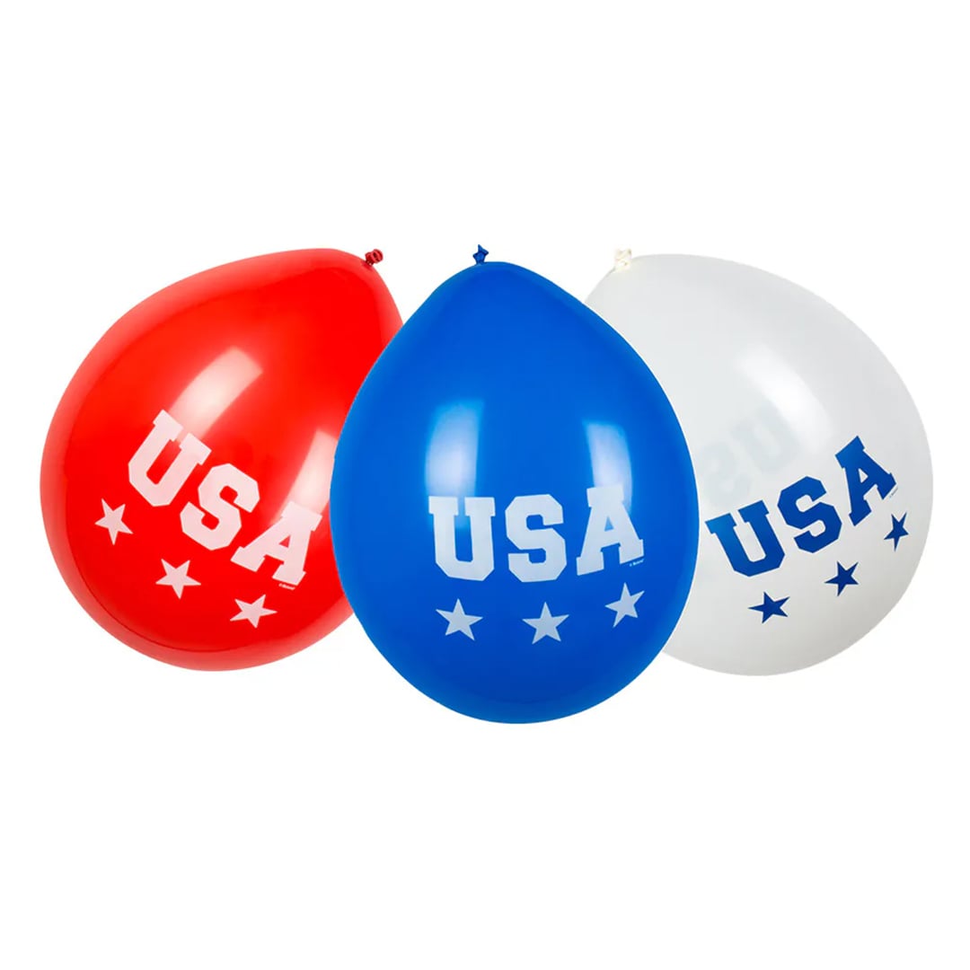 USA Air Fill Latex Balloons 25cm / 10 in - Pack of 6