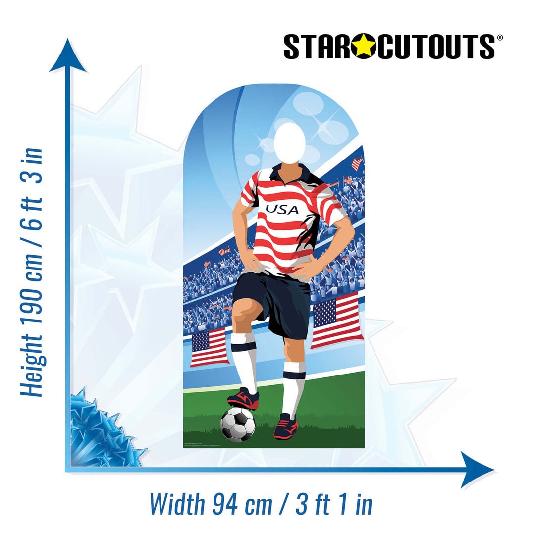 USA World Cup International Tournament Football Stand-In Cardboard Cutout 190cm Product Gallery Image