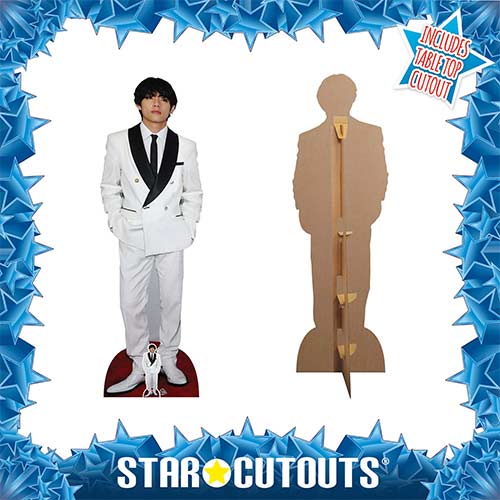 V Kim Tae-hyung White Jacket Bangtan Boys BTS Lifesize Cardboard Cutout 180cm Product Gallery Image