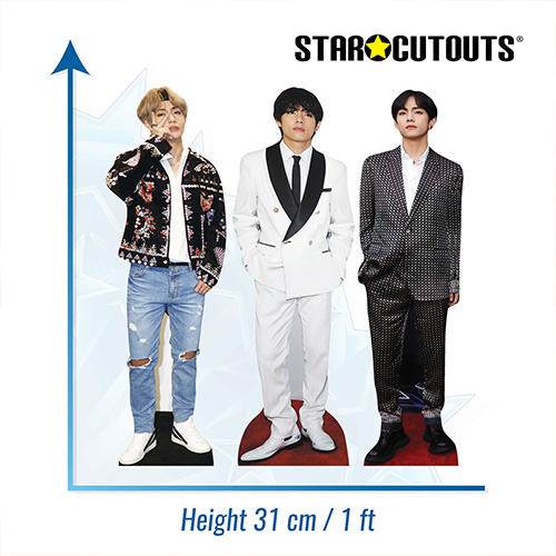 V K-Pop Kim Tae-hyung Table Top Cardboard Cutouts - Pack of 3 Product Gallery Image