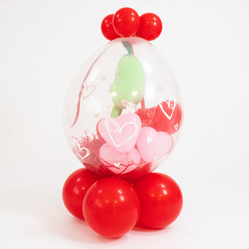 Valentine's Day You're Pear-fect Hand Drawn Hearts Stuffed Balloon Display Keepsake Gift with Pear Plush Toy - Inflated Balloon In A Box Product Gallery Image