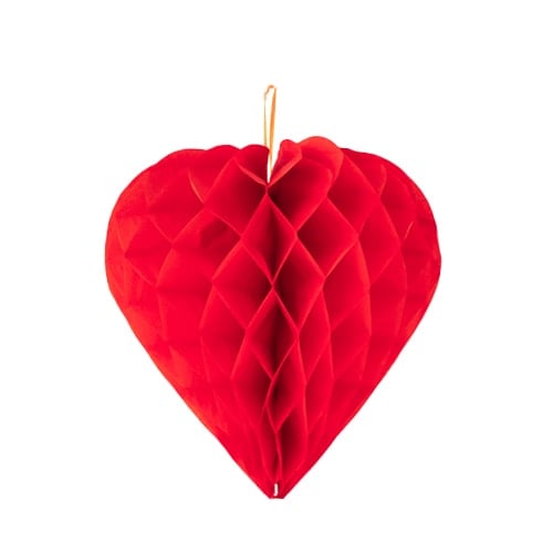 Valentines Honeycomb Heart Hanging Decoration 30cm Product Image