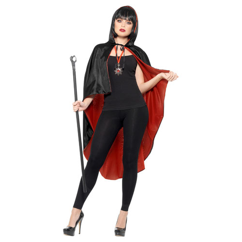 Vampire Reversible Cape Halloween Fancy Dress Unisex Costume Accessories Kit