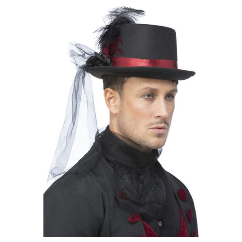Vampire Top Hat Fancy Dress Costume Accessory Adult One Size Product Image