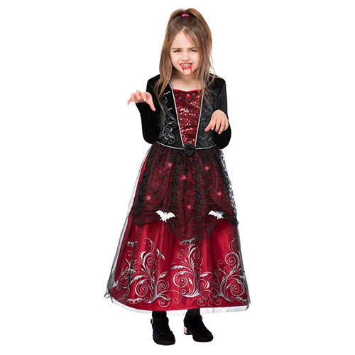 Vampiress Deluxe Girls Fancy Dress Costume Kids Small - Age 4-6 Product Gallery Image