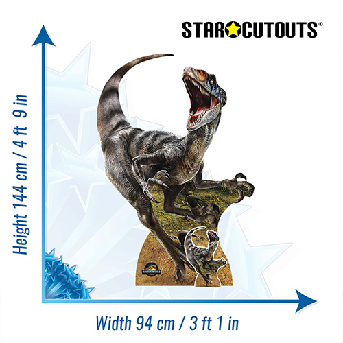 Velociraptor Dinosaur Jurassic World Rebirth Lifesize Cardboard Cutout 144cm Product Gallery Image