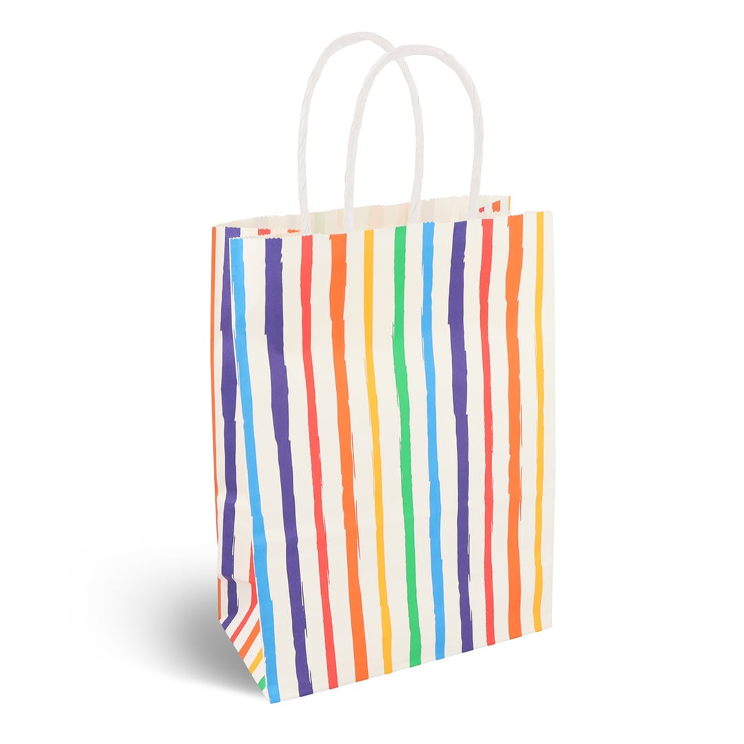 Vertical Stripes Paper Party Bag with Handles 22cm