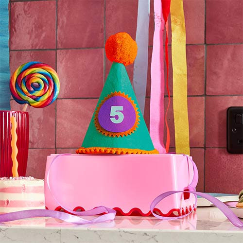 Vibrant Bright Customisable Age Premium Felt Birthday Party Hat Product Gallery Image