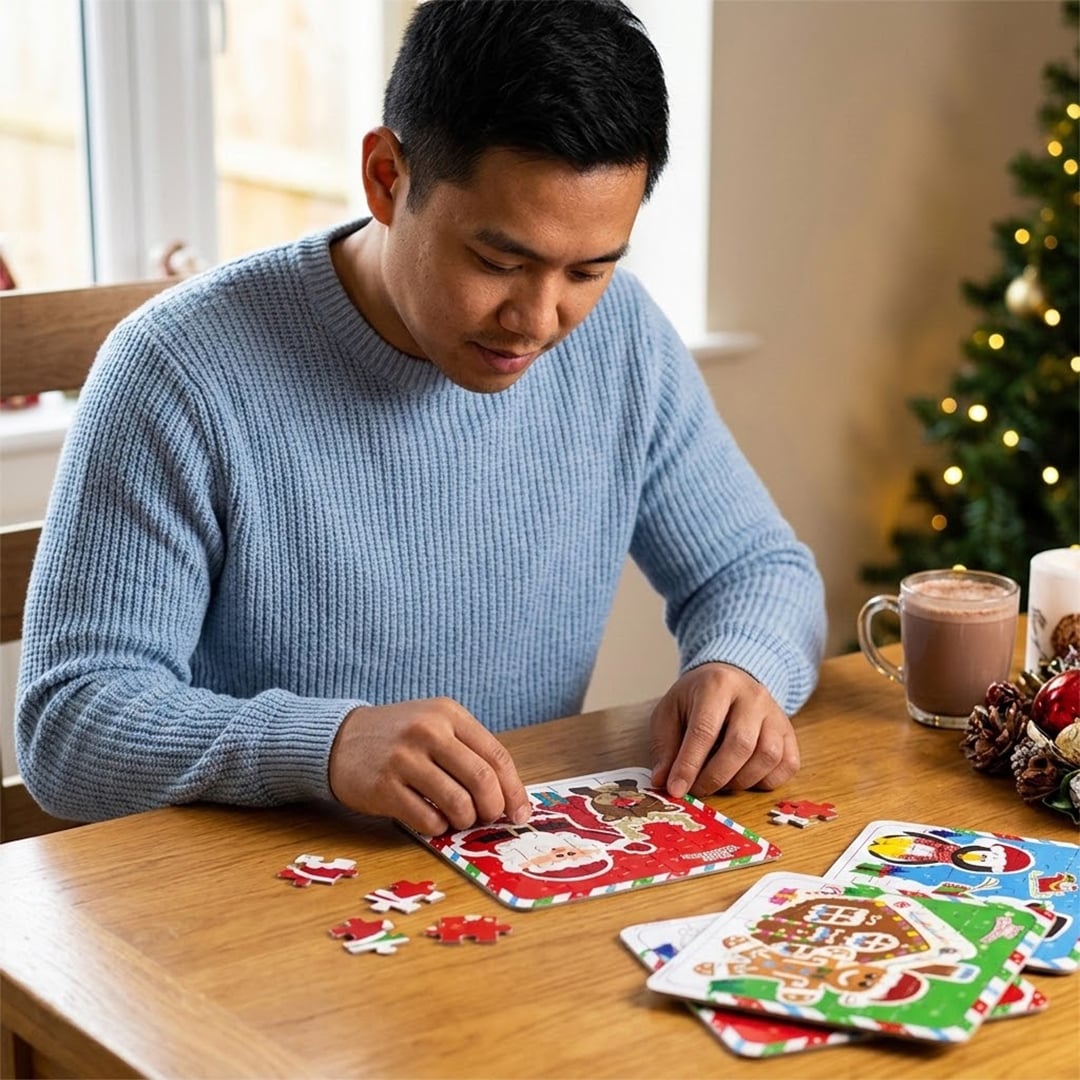 Vibrant Christmas Characters Jigsaw Puzzle View 2