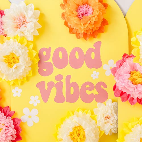 Vibrant Flowers Tissue Paper Decorations - Pack of 3 Product Gallery Image