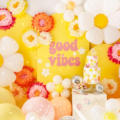 Vibrant Flowers Tissue Paper Decorations - Pack of 3 Product Gallery Image