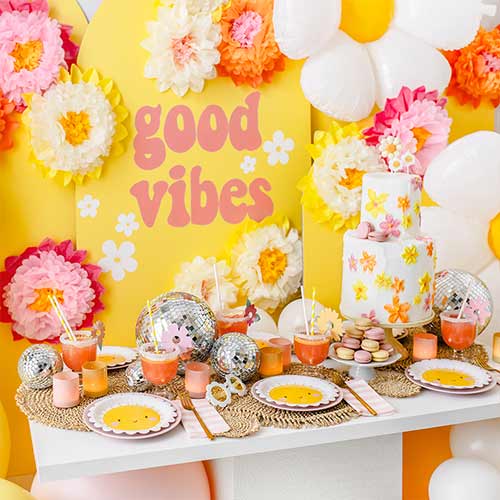 Vibrant Flowers Tissue Paper Decorations - Pack of 3 Product Gallery Image
