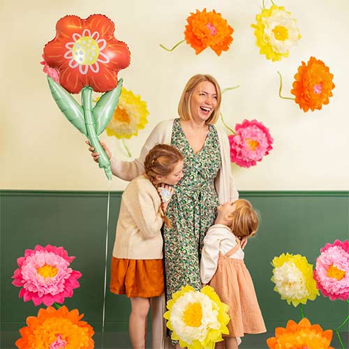Vibrant Flowers Tissue Paper Decorations - Pack of 3 Product Gallery Image
