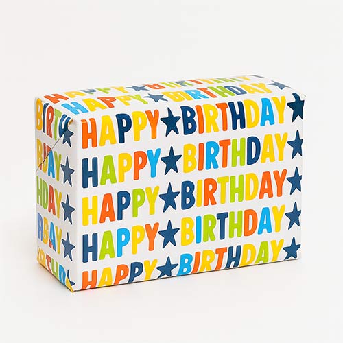 Vibrant Happy Birthday Gift Wrapping Paper Roll 3m Product Gallery Image