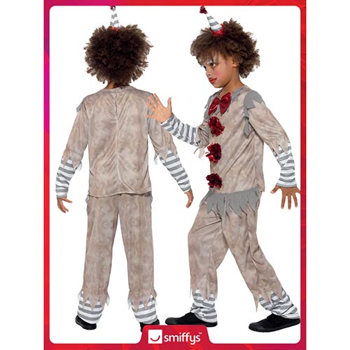 Vintage Clown Boy Fancy Dress Costume Kids Unisex Small - Age 4-6 Product Gallery Image