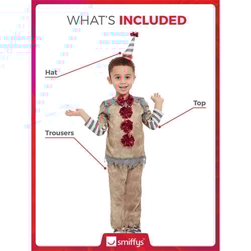 Vintage Clown Fancy Dress Costume Unisex Toddler Age 1-2 Product Gallery Image