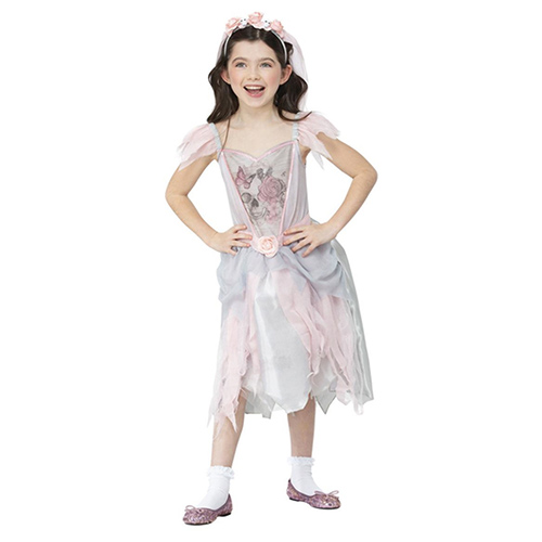 Vintage Ghost Bride Girls Fancy Dress Costume Kids Small - Age 4-6 Product Gallery Image