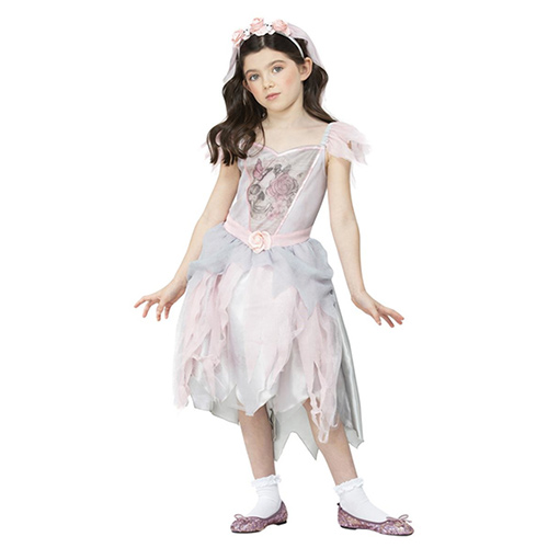 Vintage Ghost Bride Girls Fancy Dress Costume Kids Medium - Age 7-9 Product Gallery Image