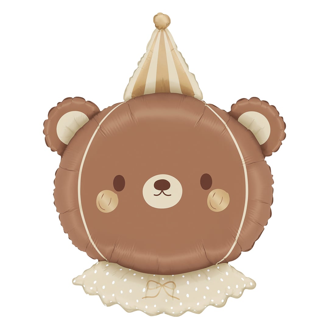 Vintage Neutral Party Bear Giant Foil Balloon 66cm / 26 in
