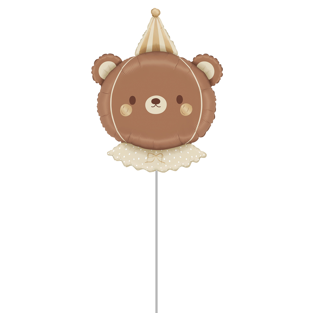 Vintage Neutral Party Bear Giant Foil Balloon - Inflated Balloon In A Box Product Gallery Image