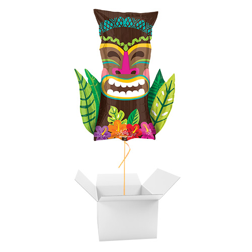 Vintage Tiki Hawaii Helium Foil Giant Balloon - Inflated Balloon in a Box