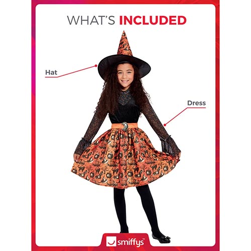 Vintage Witch Bell Sleeves Girls Fancy Dress Costume Kids Small - Age 4-6 Product Gallery Image