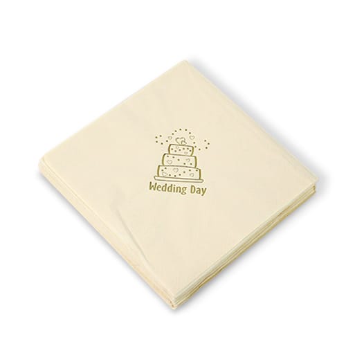 Wedding Cake Ivory 3 Ply Napkins - 16 Inches / 40cm - Pack of 20 Product Image