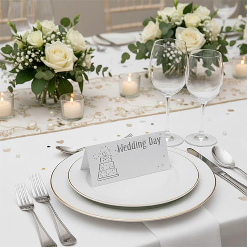 Wedding Cake White Place Cards - Pack of 10 Product Gallery Image