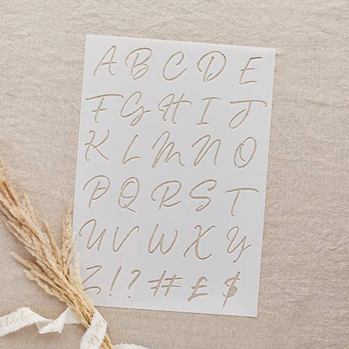 Wedding Letter Stencil Sheets - Pack of 4 Product Gallery Image