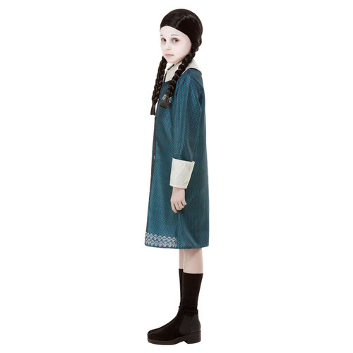 Wednesday Addams Family Blue Dress Girls Fancy Dress Costume Kids Small - Age 4-6 Product Gallery Image