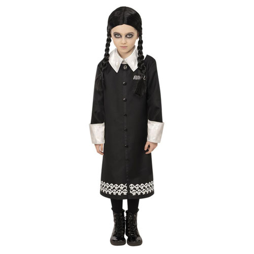 Wednesday Addams Family Girls Fancy Dress Costume Kids Medium - Age 7-9 Product Gallery Image