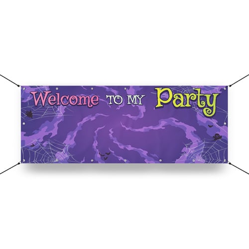 Welcome to my Party Halloween Design Small Personalised Banner 4ft x 2ft