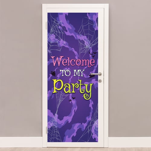 Welcome to my Party Halloween Door Cover PVC Party Sign Decoration 66cm x 152cm