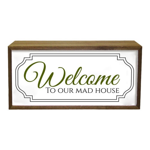 Welcome To Our Mad House LED Light Box Wood Room Sign Product Gallery Image