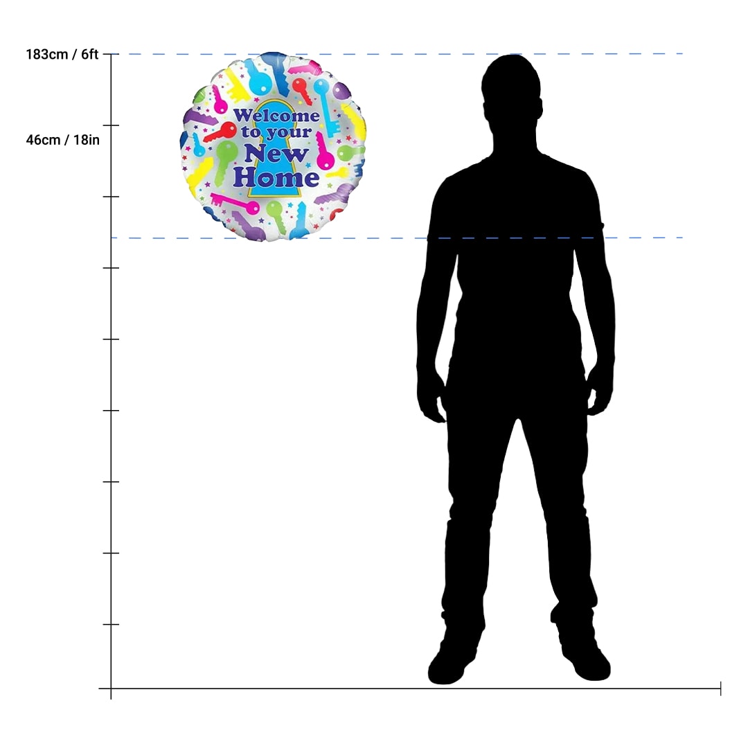 Welcome to Your New Home Round Foil Helium Balloon 46cm / 18 in Product Gallery Image