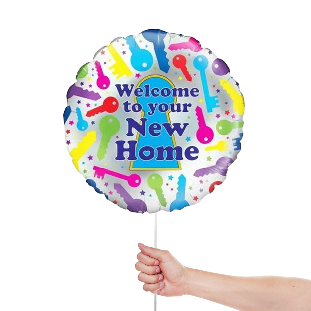 Welcome to Your New Home Round Foil Helium Balloon 46cm / 18 in Product Gallery Image