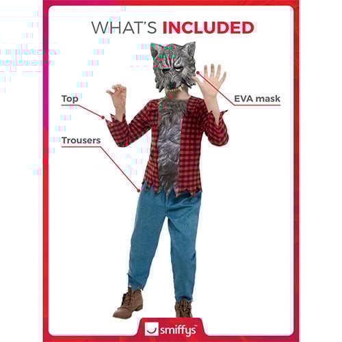 Werewolf Boys Fancy Dress Costume Kids Large - Age 10-12 Product Gallery Image
