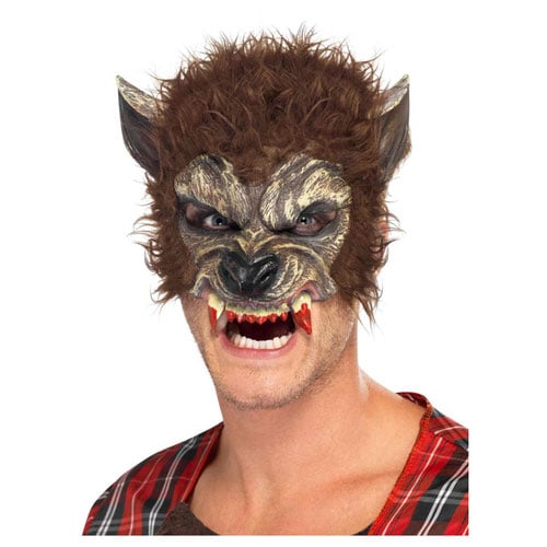 Werewolf Half Face Latex Unisex Fancy Dress Face Mask Product Image