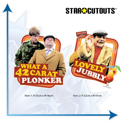 What a 42-Carat Plonker and Lovely Jubbly Only Fools and Horses Wall Art Cardboard Cutouts 55cm - Pack of 2 Product Gallery Image