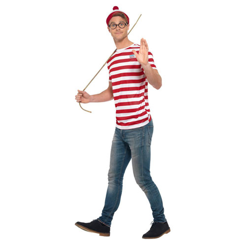 Where's Wally? Unisex Fancy Dress Costume Accessories Kit with Medium T-Shirt Product Gallery Image