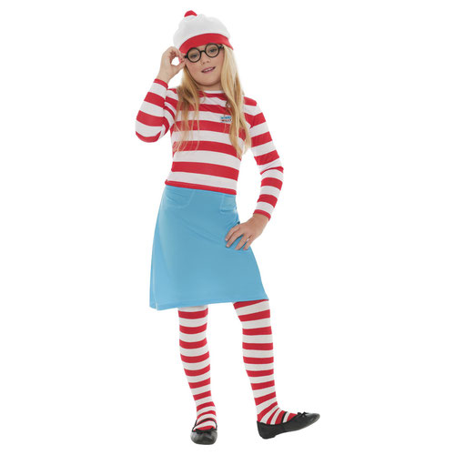 Where's Wally? Wenda Girls Fancy Dress Costume Kids Medium - Age 7-9 Product Gallery Image