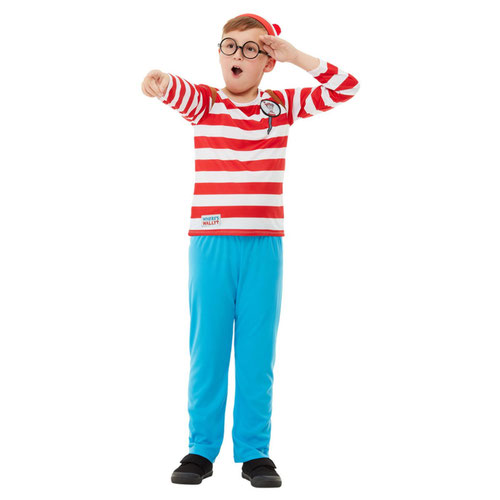 Where's Wally? Deluxe Boys Fancy Dress Costume Kids Small - Age 4-6 Product Gallery Image