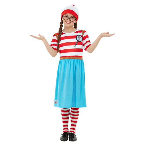 Where's Wally? Wenda Deluxe Girls Fancy Dress Costume Kids Medium - Age 7-9 Product Gallery Image
